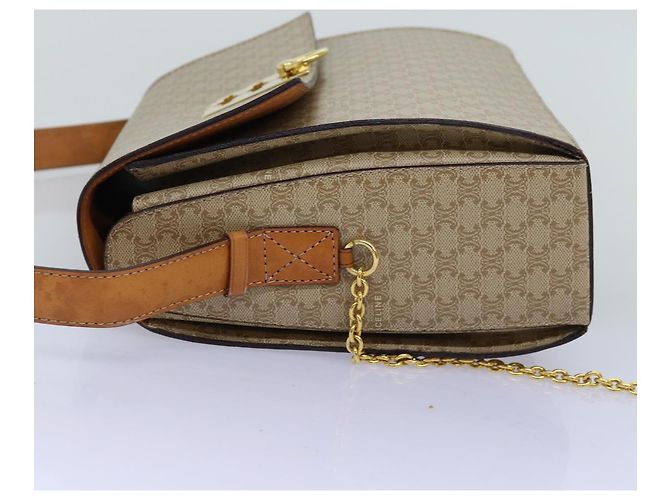 Céline CELINE Borsa a tracolla in tela macadam Beige Auth 74388 - vista 3