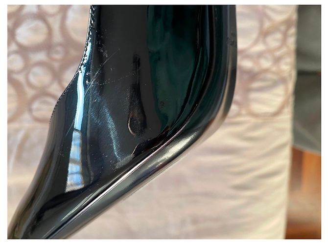 Décolleté Saint Laurent Kiki 85 in vernice nera Nero - vista 12