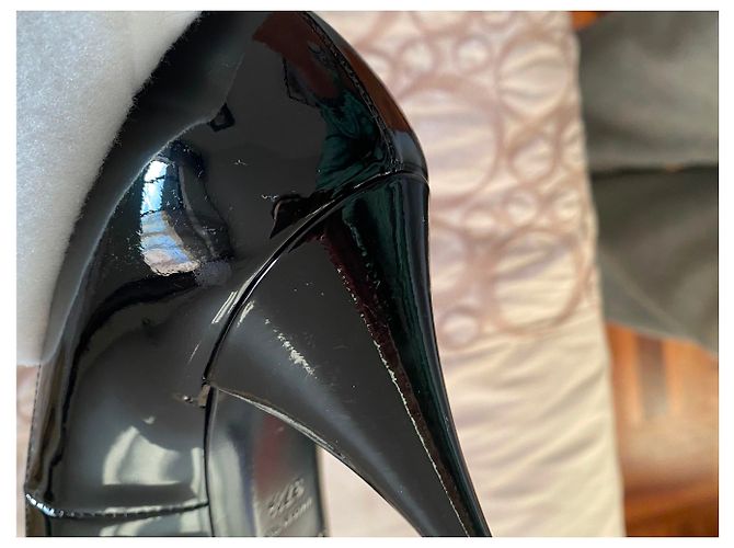 Décolleté Saint Laurent Kiki 85 in vernice nera Nero - vista 14