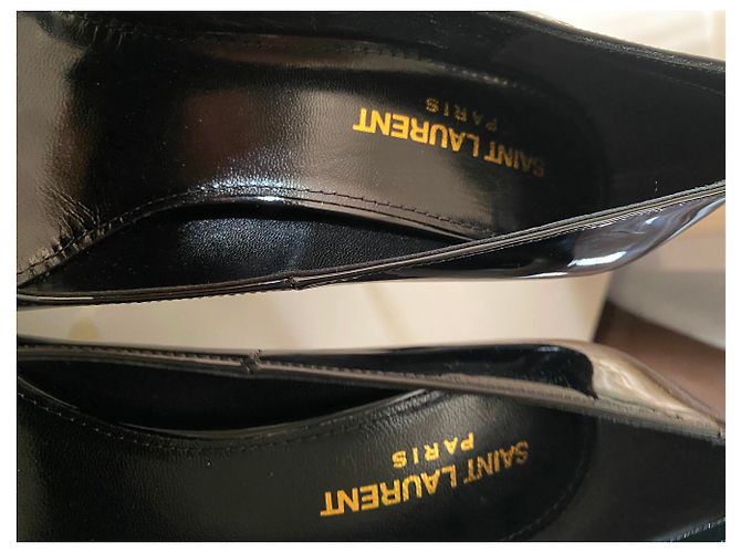 Décolleté Saint Laurent Kiki 85 in vernice nera Nero - vista 20