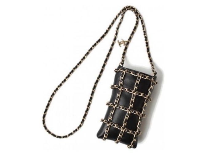 Borsa a tracolla Chanel in agnello nera Nero - vista 2