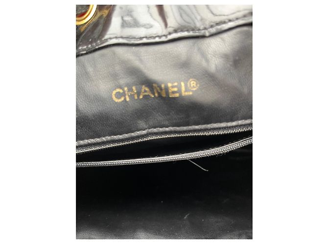 Zaino Chanel in pelle nera lucida Nero - vista 10