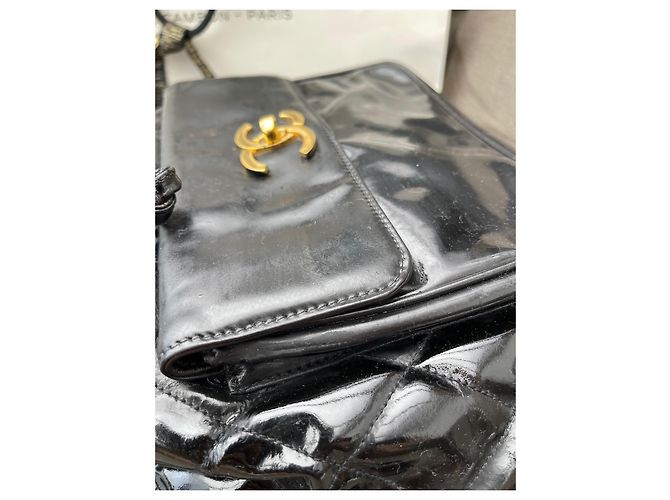 Zaino Chanel in pelle nera lucida Nero - vista 13