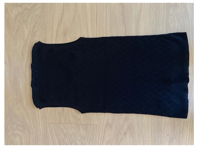 Chanel Top de malha de algodão stretch Preto - vista 4