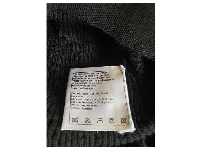 Chanel Top de malha de algodão stretch Preto - vista 7
