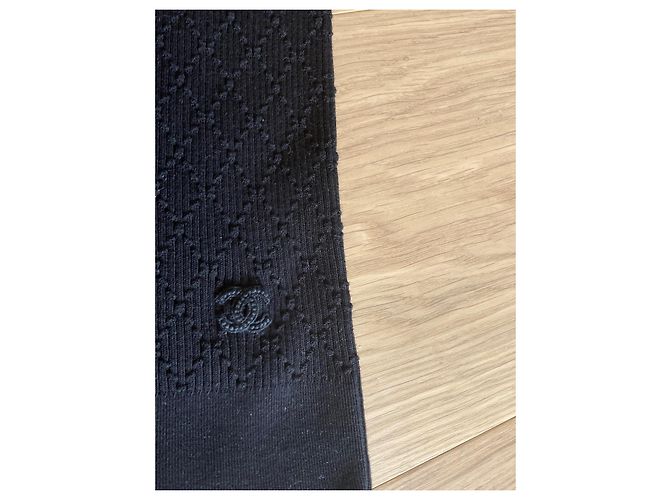 Chanel Top de malha de algodão stretch Preto - vista 9