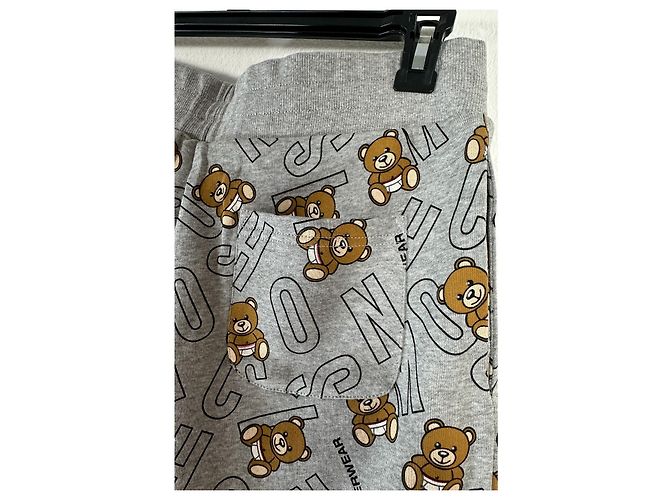 Pantaloncini Moschino Grey Bear in cotone grigio Multicolore - vista 4