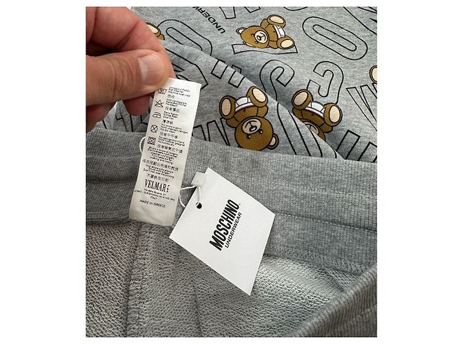 Pantaloncini Moschino Grey Bear in cotone grigio Multicolore - vista 6