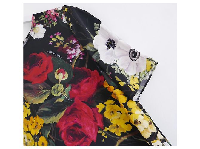 Top estampado floral negro de Dolce & Gabbana. Roja - vista 2
