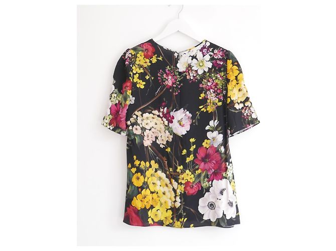 Top estampado floral negro de Dolce & Gabbana. Roja - vista 4