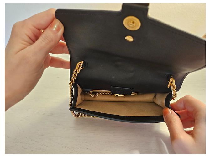 GUCCI Velluto GG Monogram Super Mini Sylvie Nero Bordò - vista 5