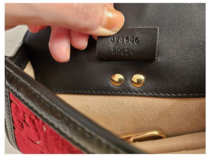 GUCCI Velluto GG Monogram Super Mini Sylvie Nero Bordò - vista 7