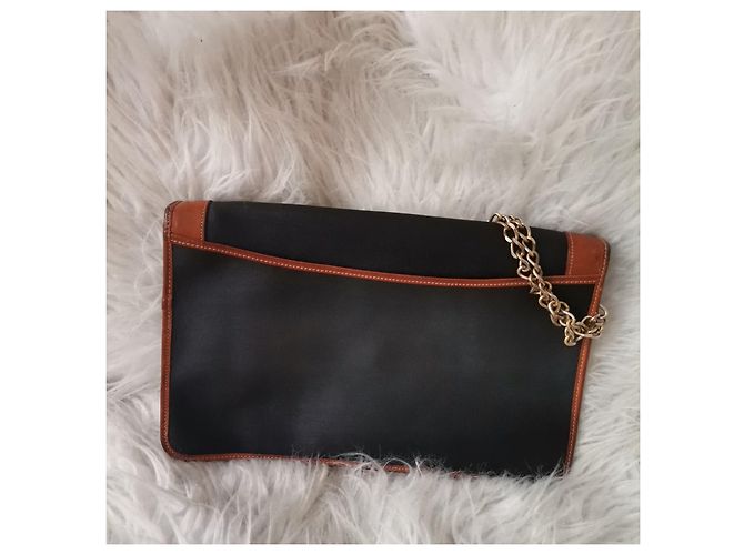 Clutch Christian Dior in pelle nera con catena Nero - vista 3