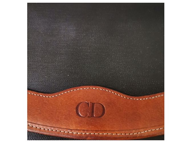 Clutch Christian Dior in pelle nera con catena Nero - vista 4