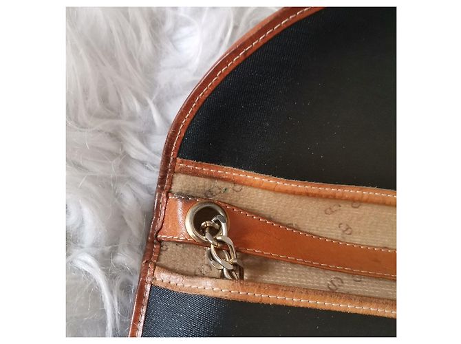 Clutch Christian Dior in pelle nera con catena Nero - vista 8