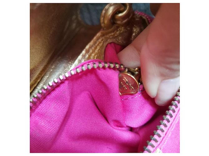 Borsa a mano Céline Triomphe in denim rosa - vista 10