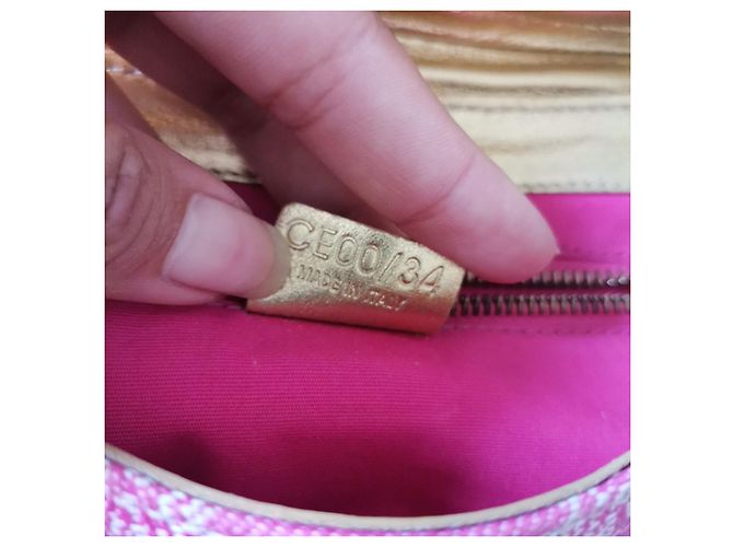 Borsa a mano Céline Triomphe in denim rosa - vista 9