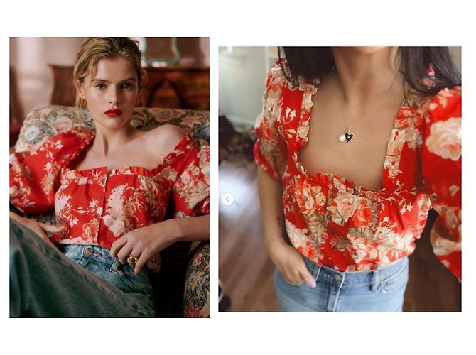 SéZane Kellia Bluse mit Blumenmuster Mehrfarben - Ansicht 5