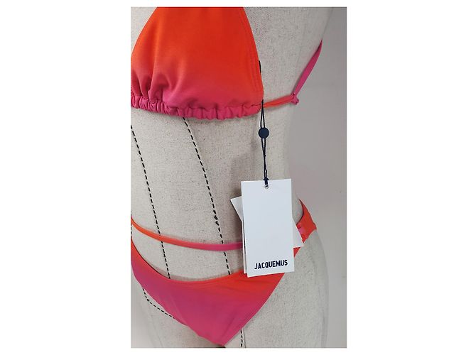 Jacquemus Le Maillot Peirado Conjunto de Baño Dos Piezas Rosa Multicolor Naranja - vista 4