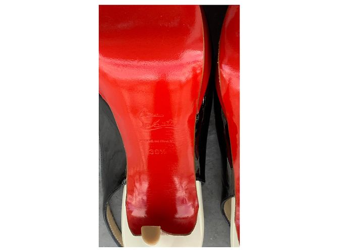 Sandali Christian Louboutin in vernice nera Nero - vista 5