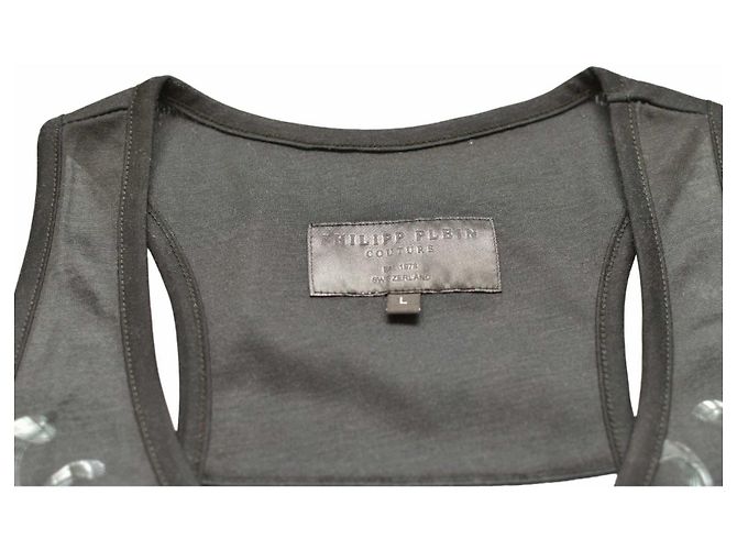 Top sin mangas Philipp Plein Gris Estampado Criaturas Marinas Multicolor - vista 3