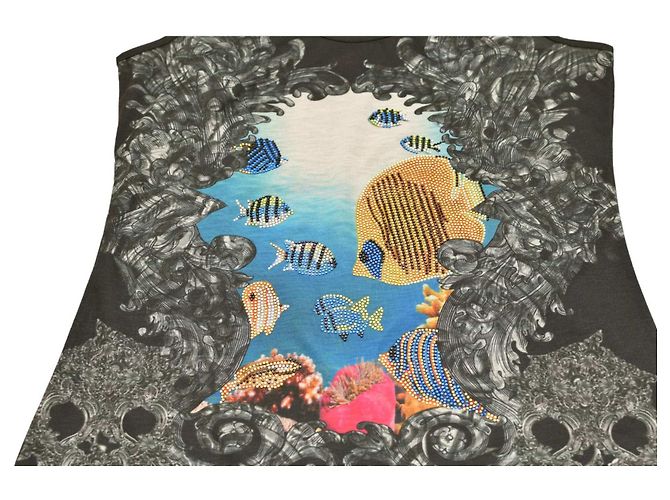 Top sin mangas Philipp Plein Gris Estampado Criaturas Marinas Multicolor - vista 5