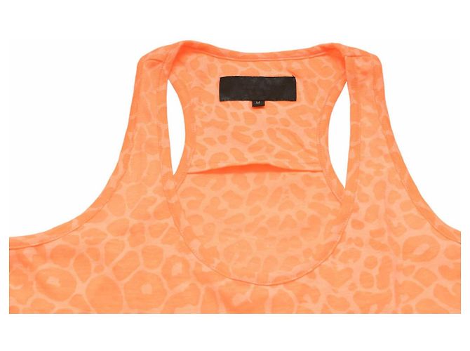 Philipp Plein Canotta Arancione Leopardata con Teschio Mickey M - vista 4