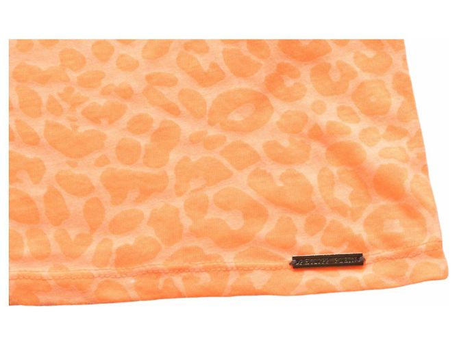 Philipp Plein Canotta Arancione Leopardata con Teschio Mickey M - vista 5