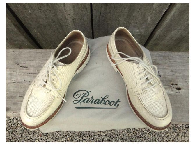 Derby Paraboot X Anne Thomas Chambort Pelle Bianca e Oro Bianco D'oro - vista 2
