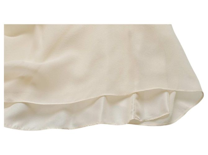 Tibi Seiden Tunika ärmellos drapiert Creme Roh - Ansicht 6