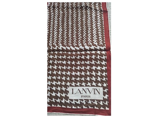 Sciarpa Lanvin in seta marrone beige rosso scuro Bordò - vista 2