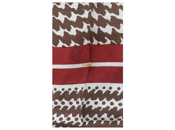 Sciarpa Lanvin in seta marrone beige rosso scuro Bordò - vista 3
