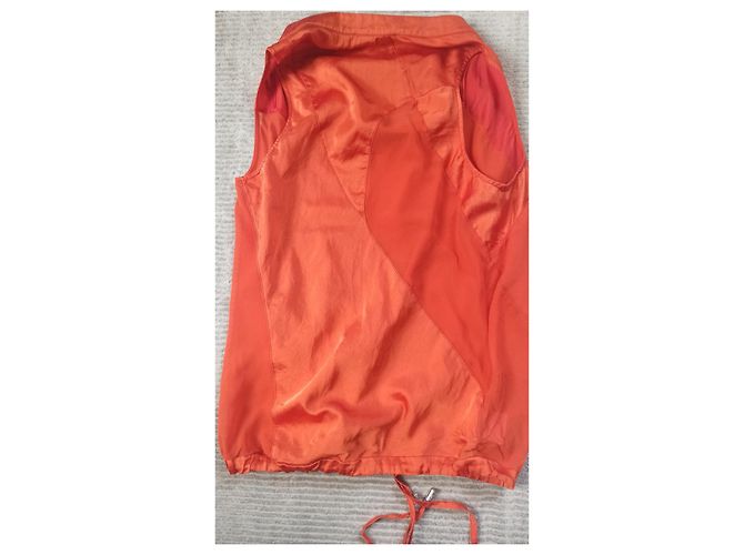 Top sin mangas Trussardi de seda y algodón naranja - vista 2