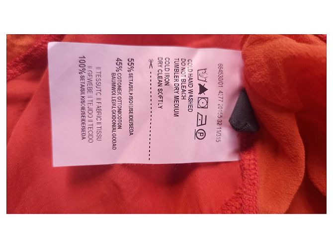 Top sin mangas Trussardi de seda y algodón naranja - vista 3
