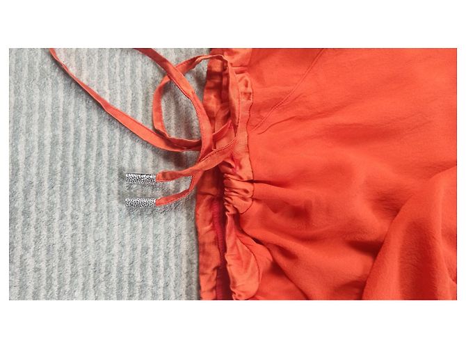 Top sin mangas Trussardi de seda y algodón naranja - vista 5