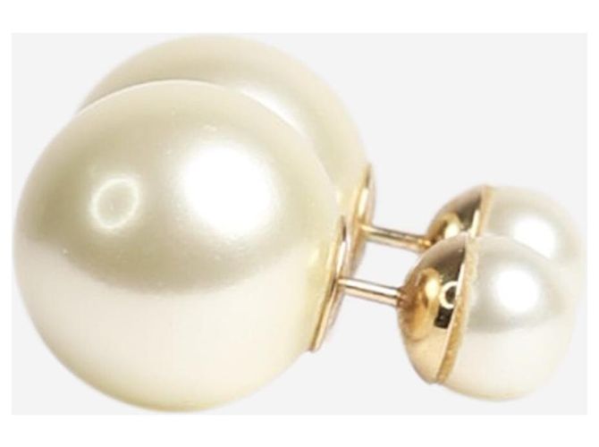 Dior Orecchini tribali con perle color crema - vista 2