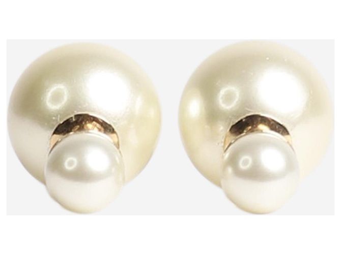 Dior Orecchini tribali con perle color crema - vista 3