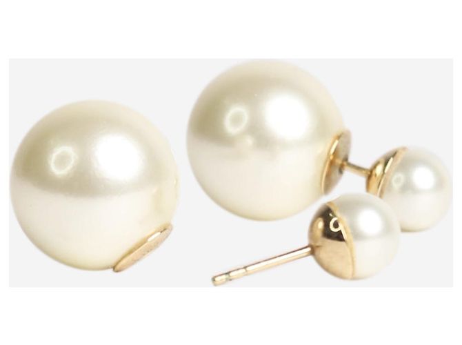 Dior Orecchini tribali con perle color crema - vista 4