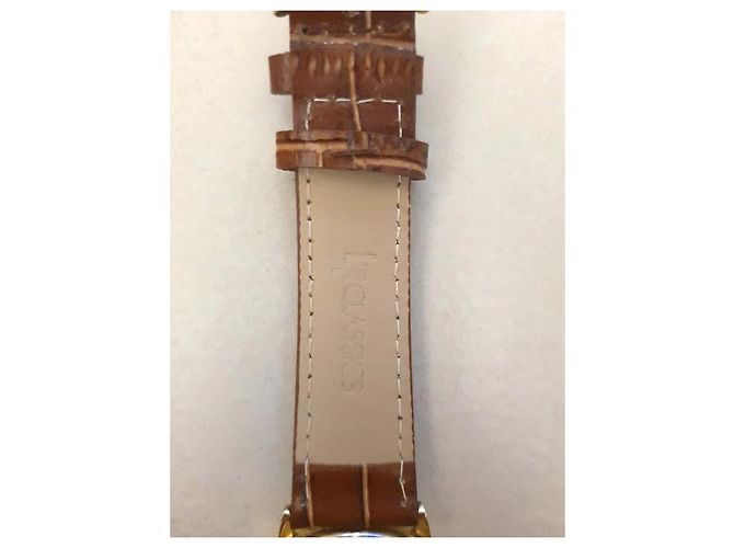 Reloj LIP classics con correa de cuero estilo cocodrilo - NUEVO Castaño Beige Dorado - vista 6