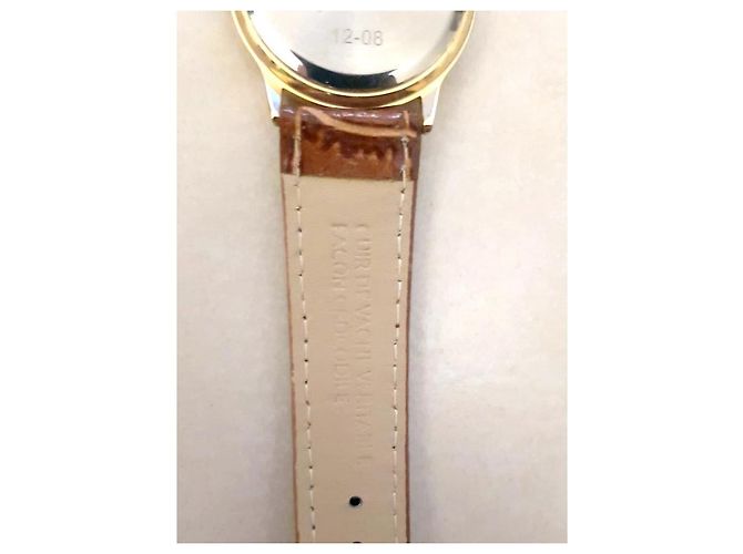 Reloj LIP classics con correa de cuero estilo cocodrilo - NUEVO Castaño Beige Dorado - vista 7