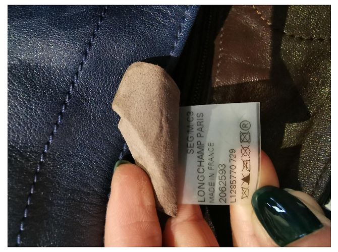 Borsa a mano Longchamp in pelle blu scuro Blu navy - vista 2
