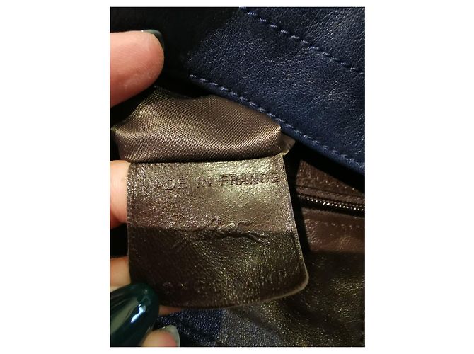 Borsa a mano Longchamp in pelle blu scuro Blu navy - vista 3