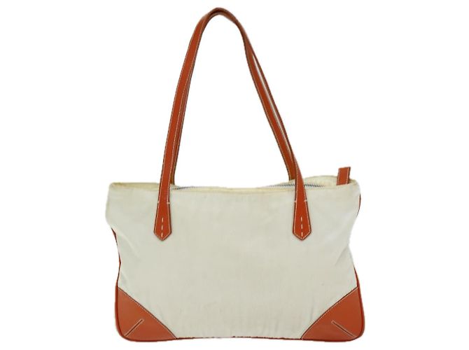Tote PRADA Sac Cabas Nylon Beige Orange Auth 75334 - vue 2