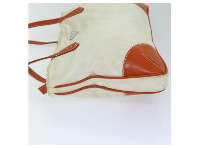 Tote PRADA Sac Cabas Nylon Beige Orange Auth 75334 - vue 4