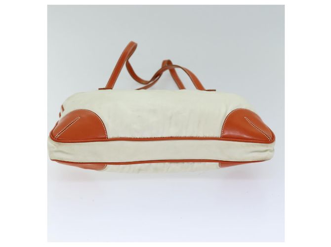 Tote PRADA Sac Cabas Nylon Beige Orange Auth 75334 - vue 5
