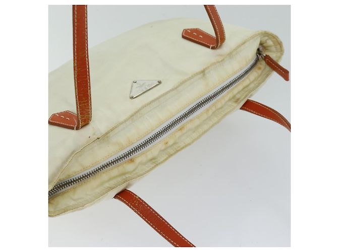Tote PRADA Sac Cabas Nylon Beige Orange Auth 75334 - vue 6