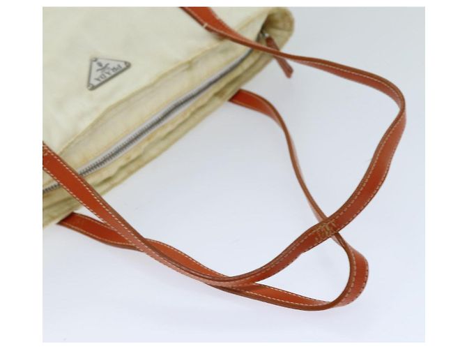 Tote PRADA Sac Cabas Nylon Beige Orange Auth 75334 - vue 7