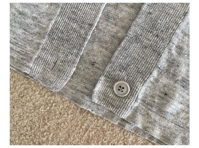 Autre Marque Langer Mantel oder Strickjacke aus grauem Leinen für den Strand in Größe 38-40. - Ansicht 13