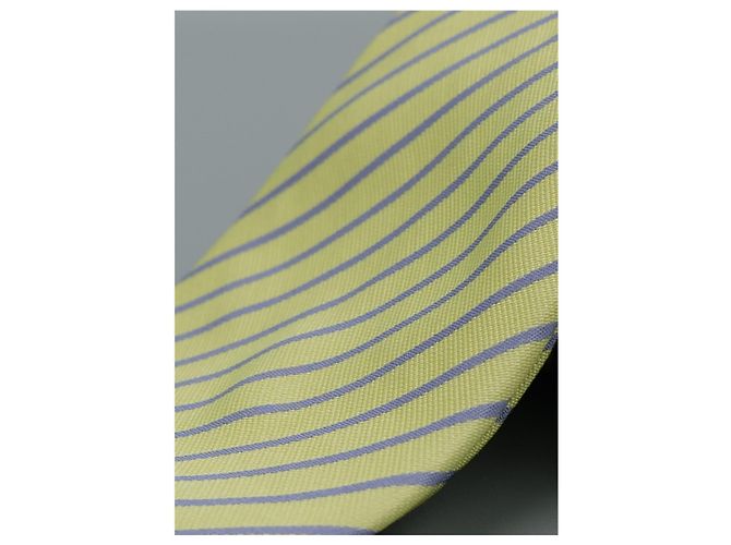 Hermès Corbata Verde e Rayas Grises - vista 2