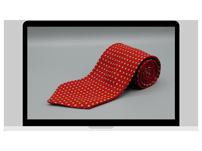 Autre Marque Corbata Roja con Flores Rosso - vista 3